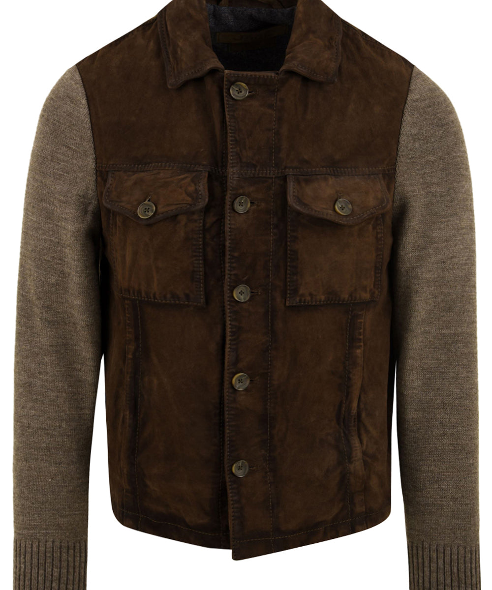 Giubbotto THE JACK LEATHERS Uomo SAMU KNIT Marrone