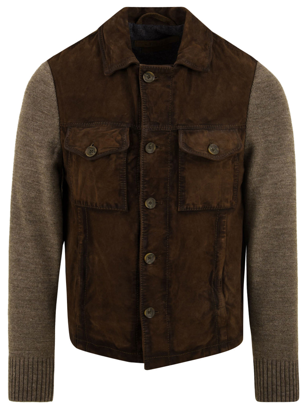 Giubbotto THE JACK LEATHERS Uomo SAMU KNIT Marrone