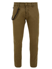 Pantalon homme slim avec lacet en cuir