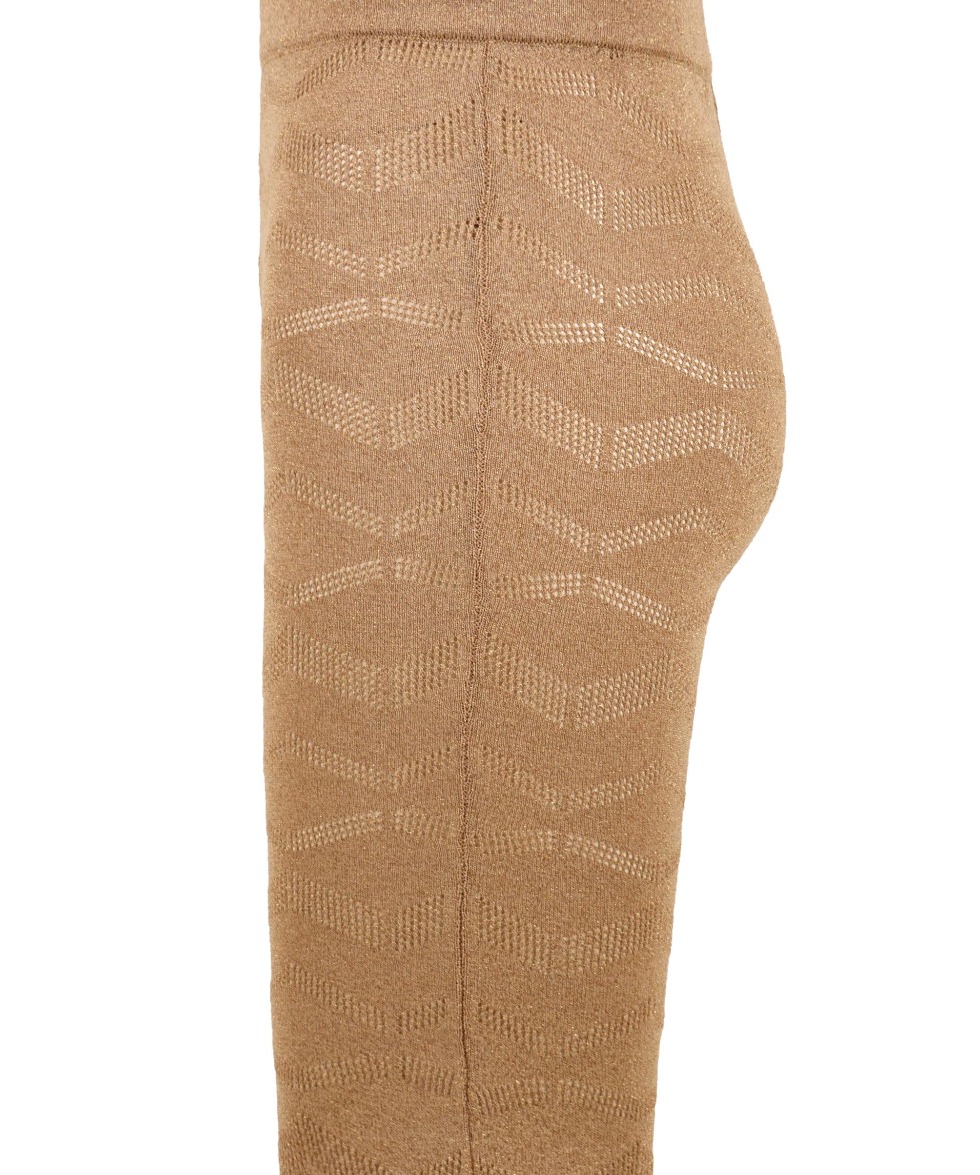 Pantalone donna trama forata maglia beige