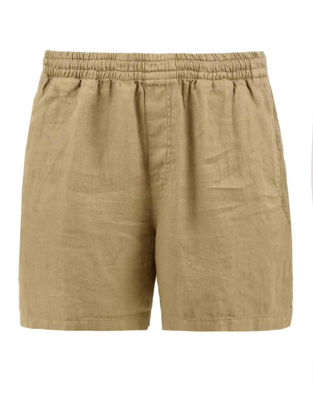 Shorts uomo in canapa naturale beige con vita elastica