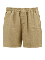 Shorts uomo in canapa naturale beige con vita elastica