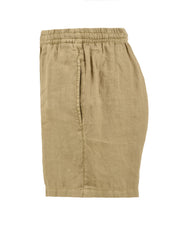 Shorts uomo in canapa naturale beige con vita elastica