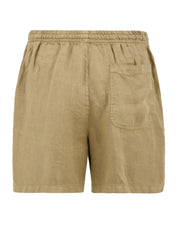 Shorts uomo in canapa naturale beige con vita elastica