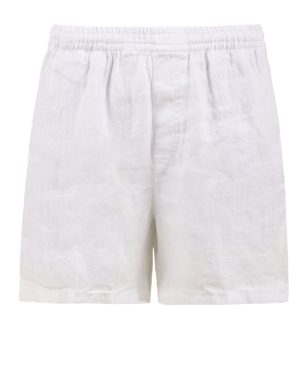 Shorts uomo in canapa naturale bianchi con vita elastica