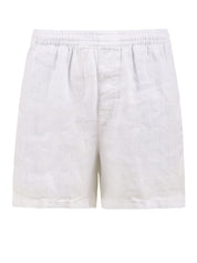 Shorts uomo in canapa naturale bianchi con vita elastica