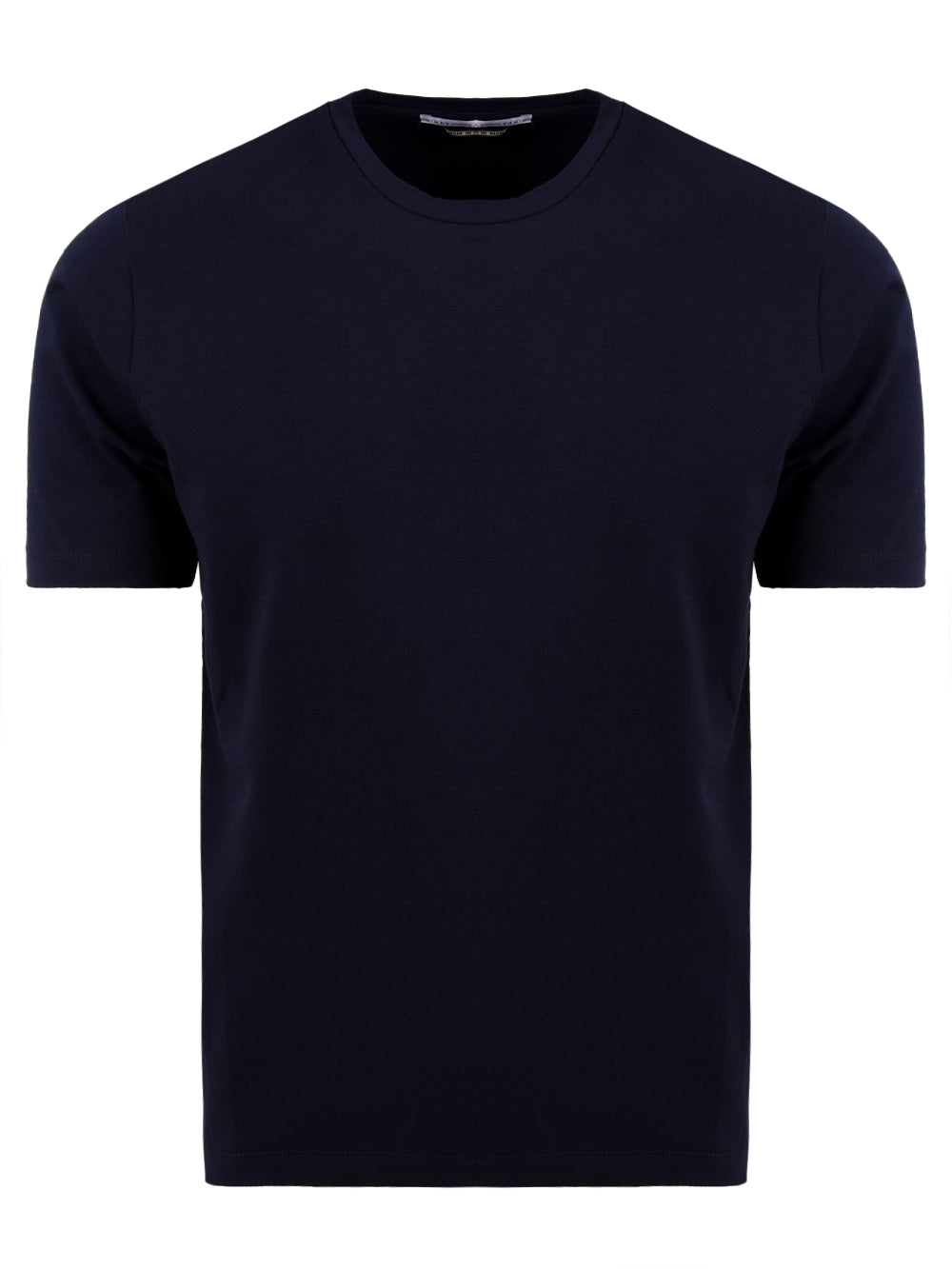 Maglia uomo in cotone blu con logo e maniche corte