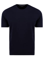 Maglia uomo in cotone blu con logo e maniche corte