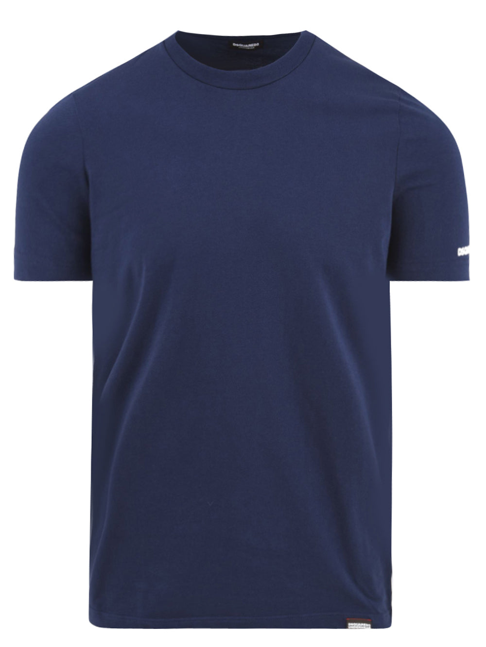 T-shirt Uomo blu in cotone con logo bianco