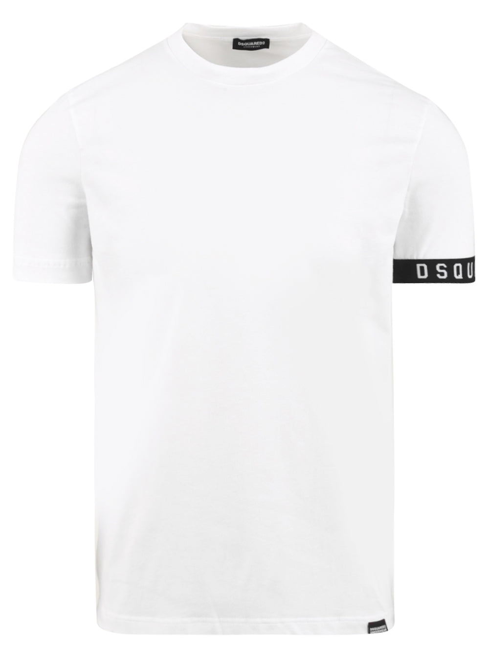 T-shirt uomo in cotone bianco con lettering logo