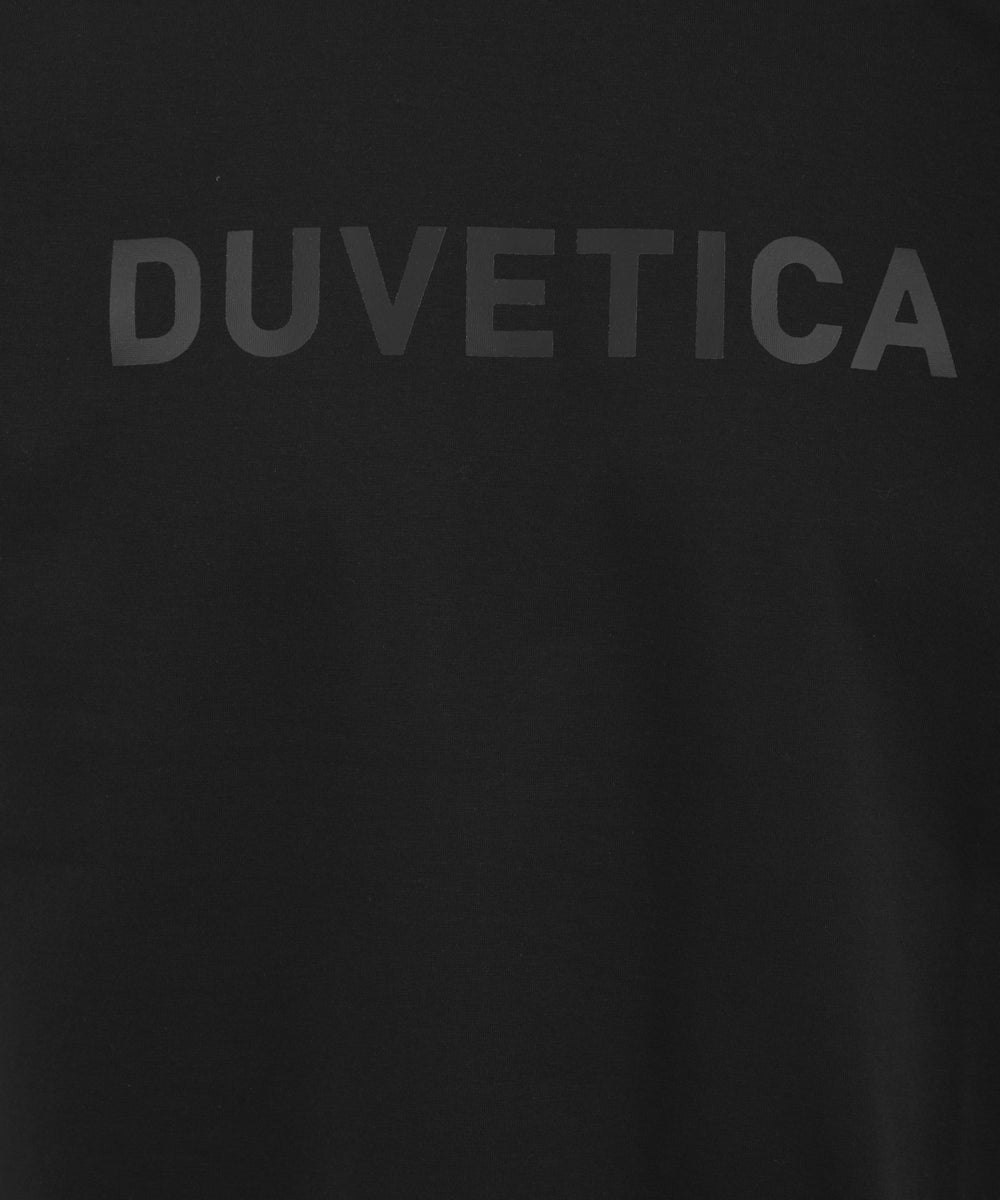 T-shirt uomo nera in misto cotone con stampa lettering davanti