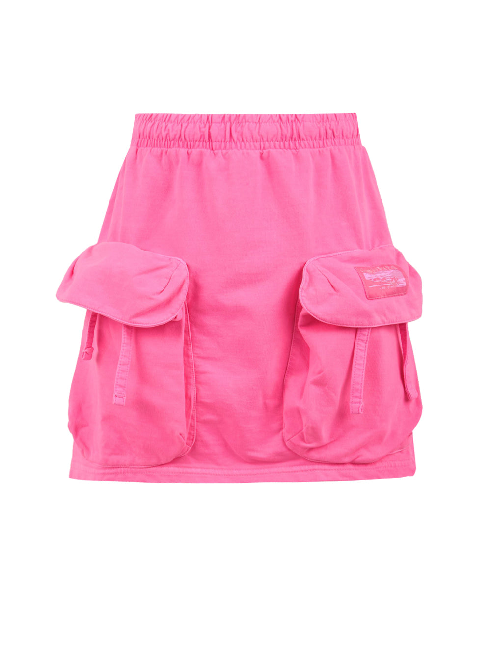 Gonna donna cargo in cotone rosa mini