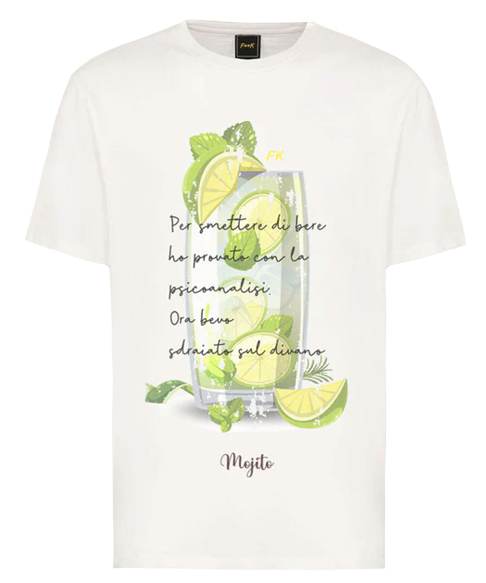 T-shirt da uomo cotone bianca con grafica