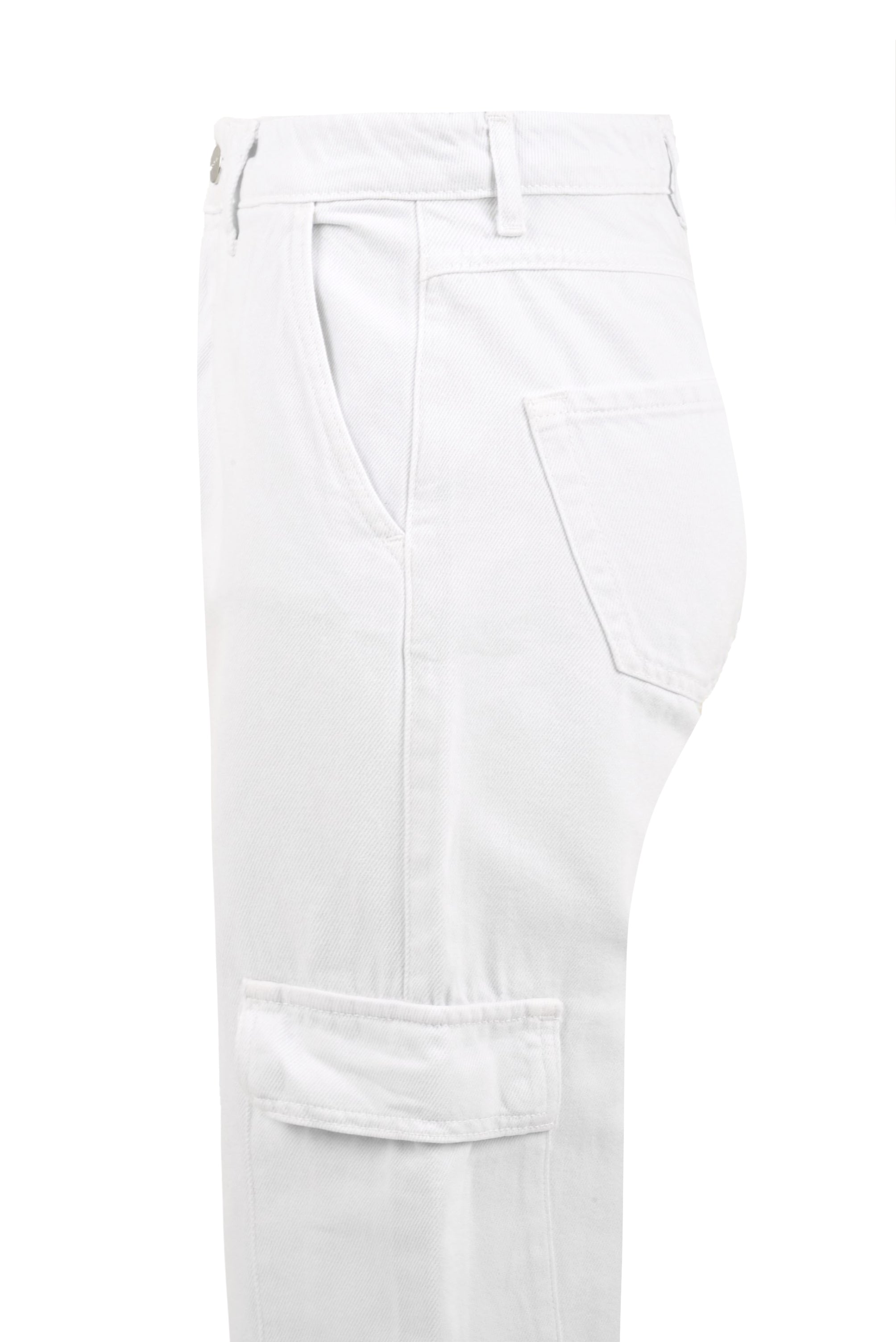 Pantalone donna bianco stile cargo con tasche