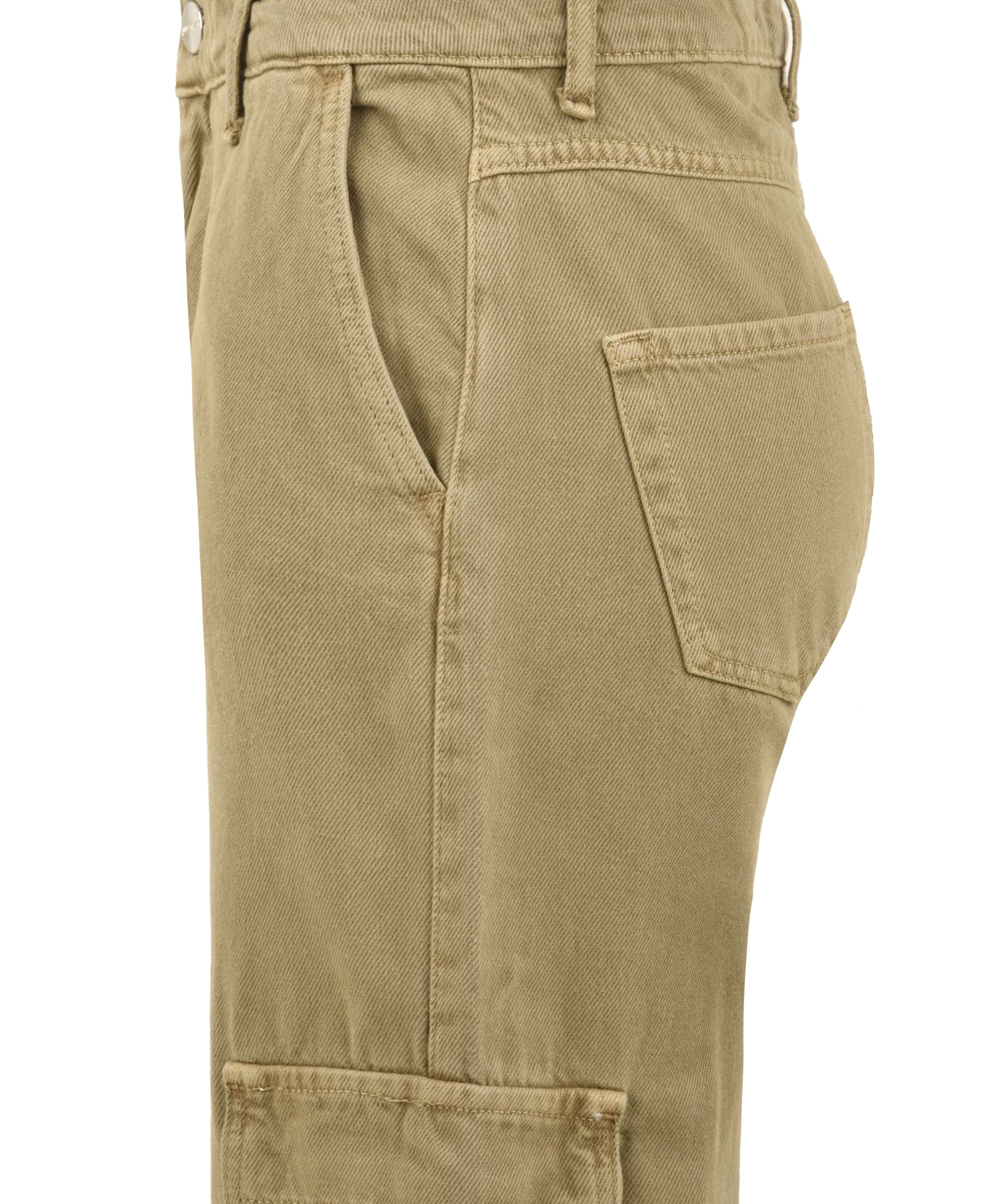 Pantalone donna con tasche cargo laterali in cotone