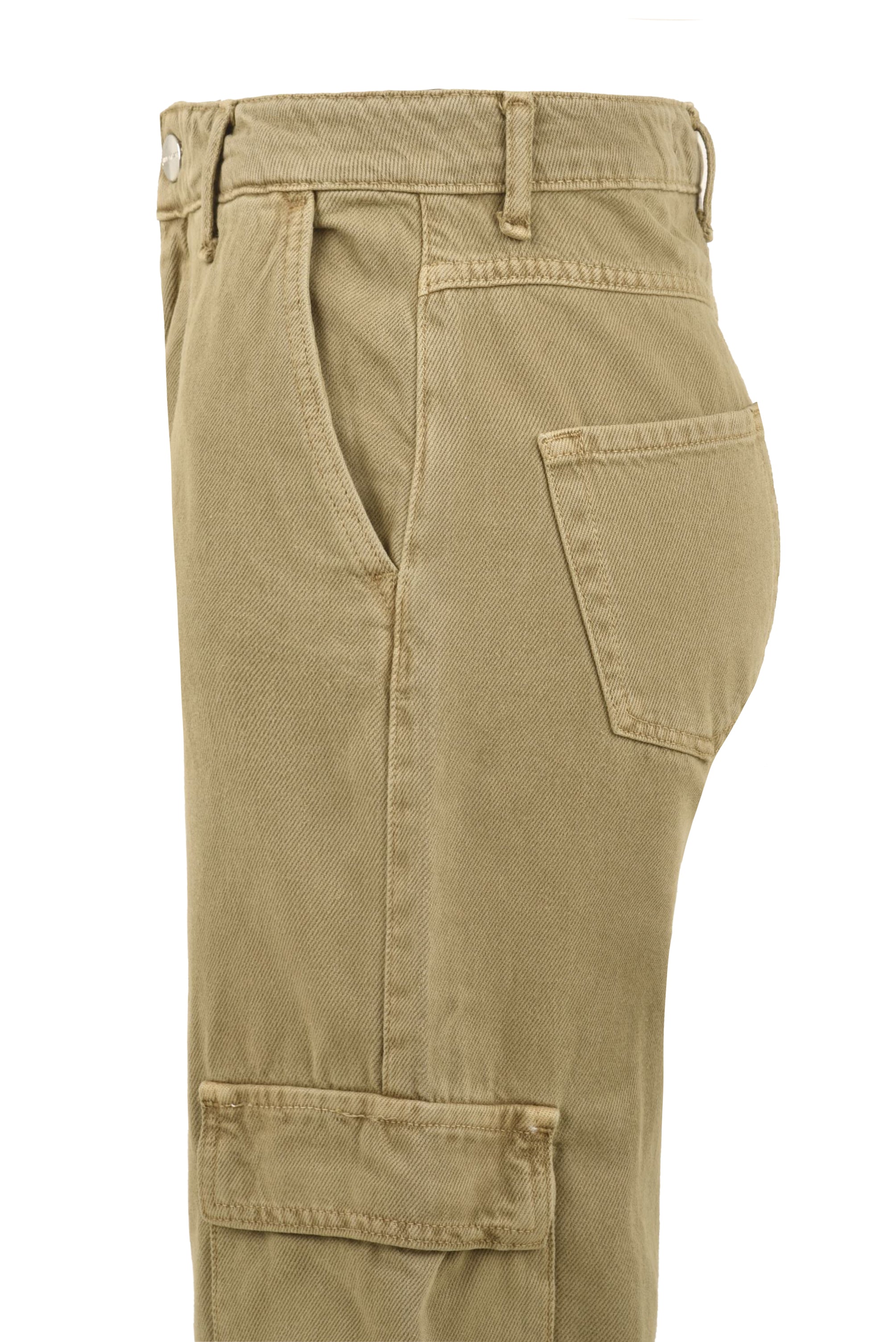 Pantalone donna con tasche cargo laterali in cotone