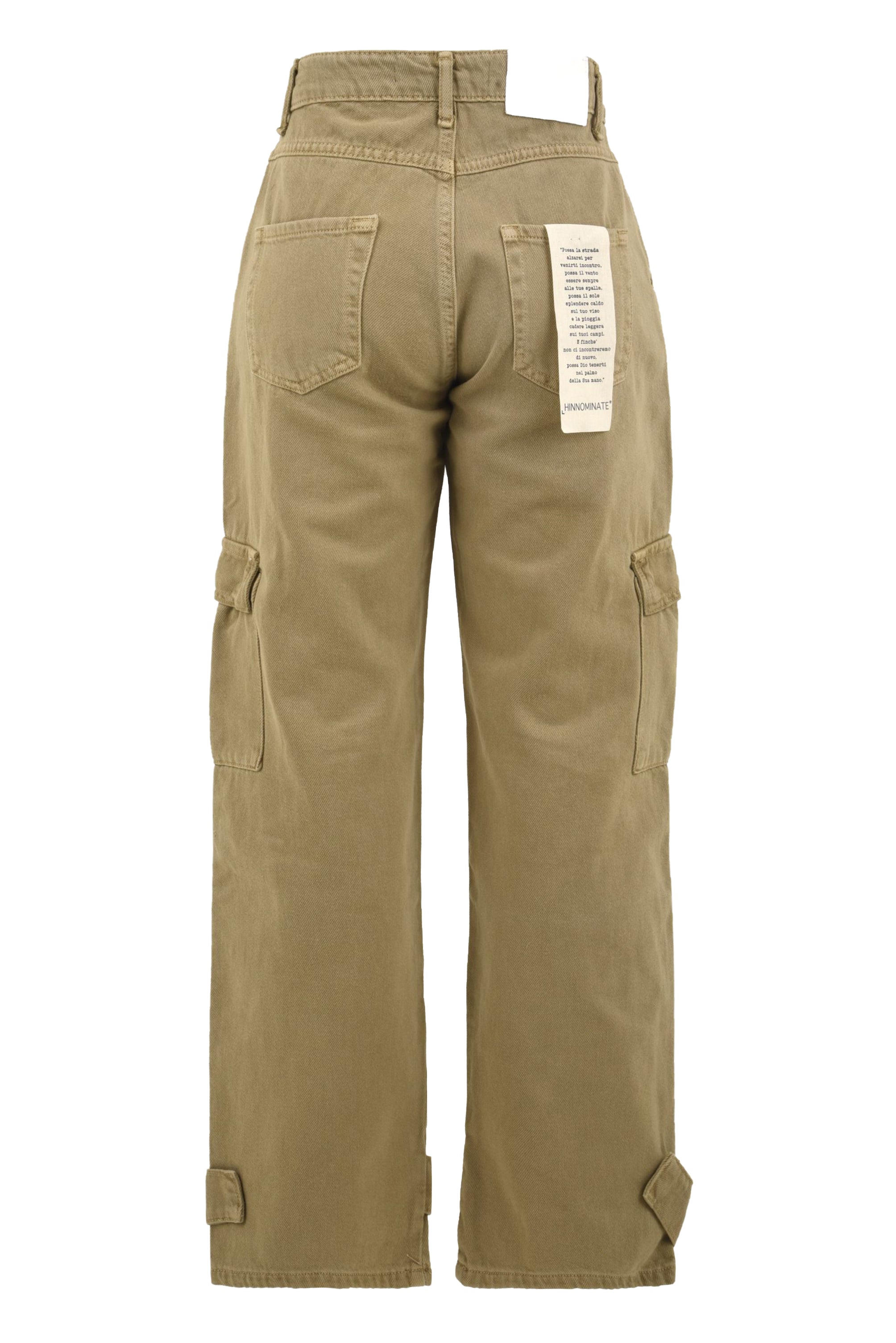 Pantalone donna con tasche cargo laterali in cotone