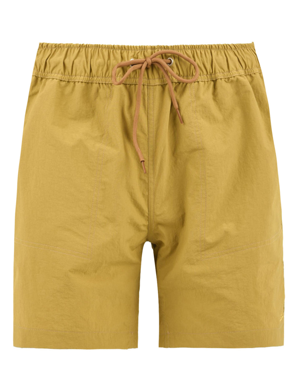 Shorts unisex in cotone con laccio regolabile giallo