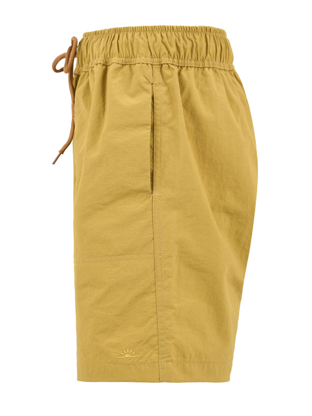 Shorts unisex in cotone con laccio regolabile giallo