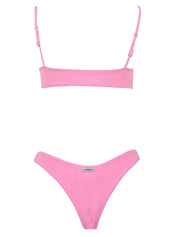 Costume Donna Dora in tessuto spugna rosa con bretelle