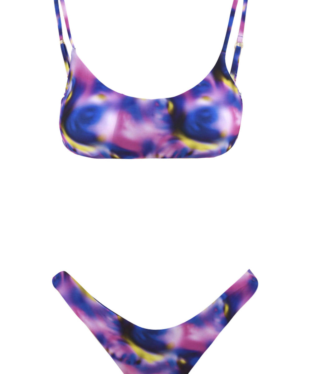 Costume Donna Dora Tie Dye stampa viola regolabile