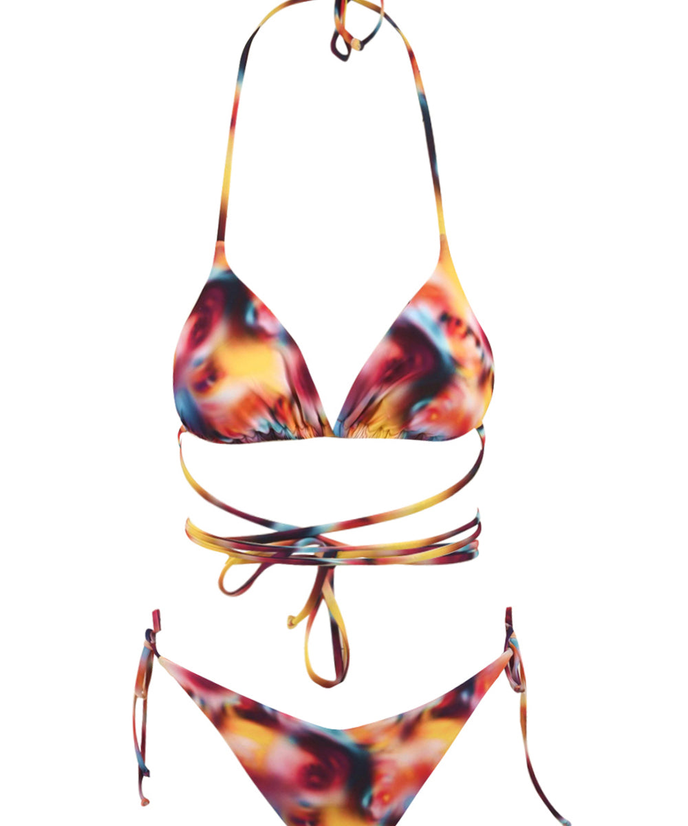 Costume Donna Kate Tie Dye con lacci arancione