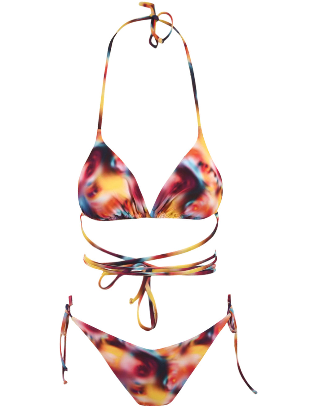 Costume Donna Kate Tie Dye con lacci arancione