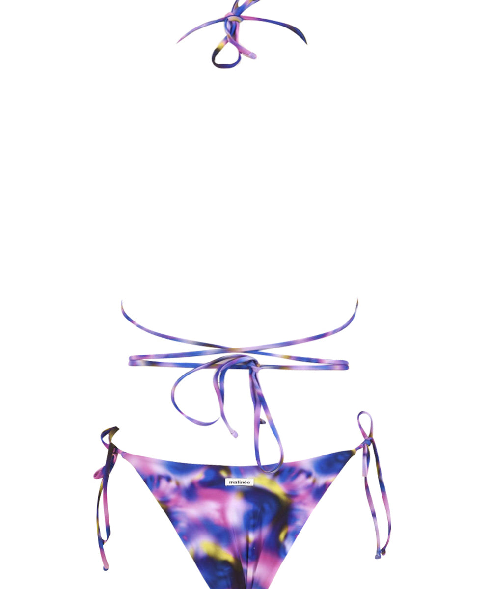 Costume Donna Kate Tie Dye con fantasia viola e lacci