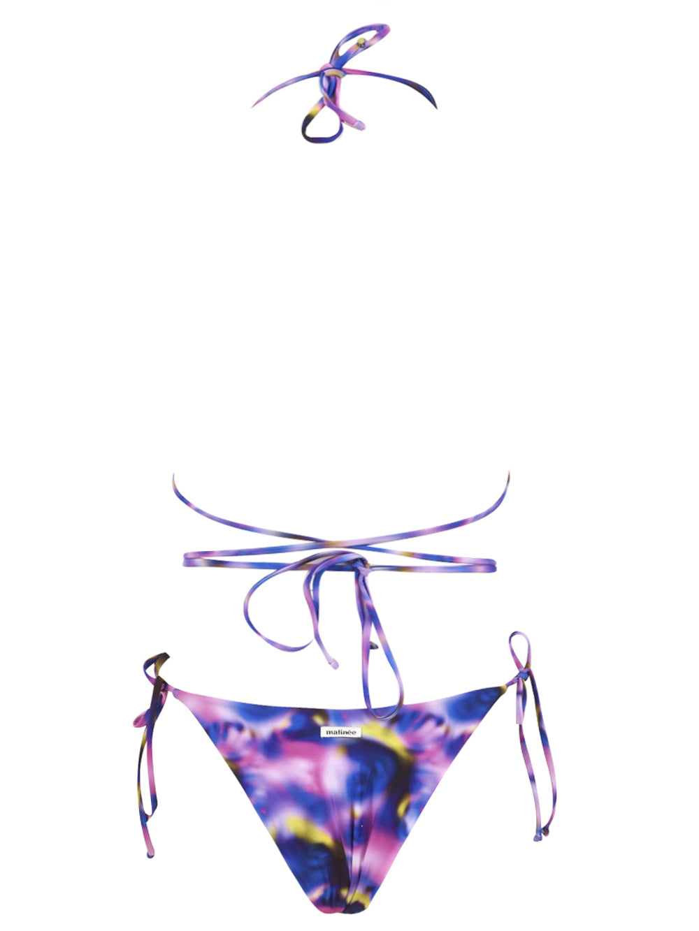 Costume Donna Kate Tie Dye con fantasia viola e lacci