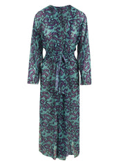 Kimono Donna Sara Drago verde con cintura