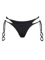 Costume Donna Angele doppio slip nero con lacci