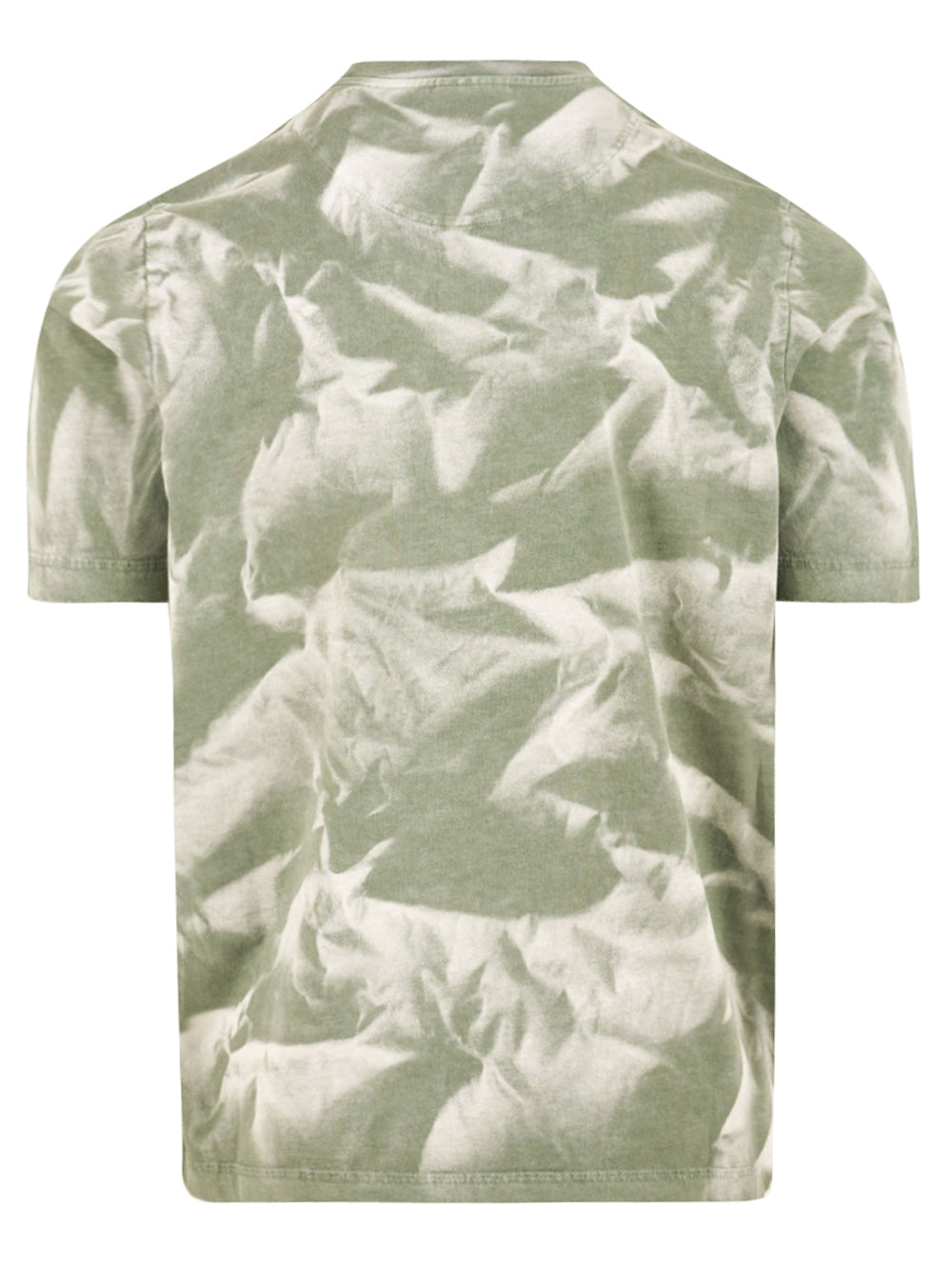 T-shirt uomo tie dye verde con logo in cotone