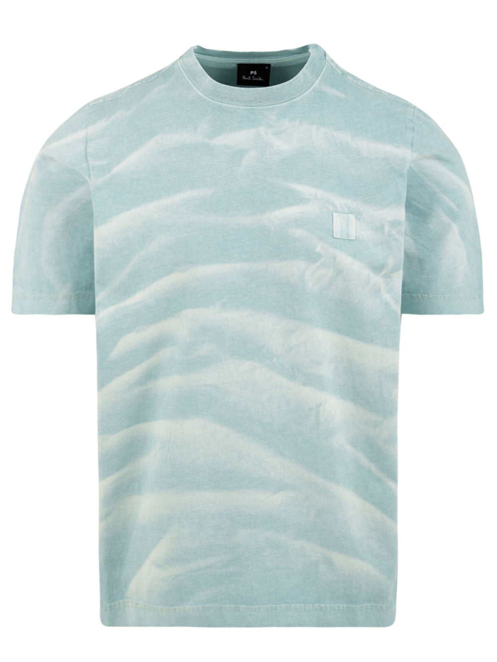 T-shirt uomo tie dye fantasia blu chiaro con logo