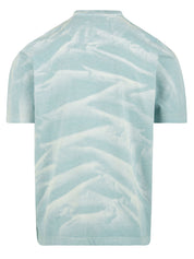 T-shirt uomo tie dye fantasia blu chiaro con logo