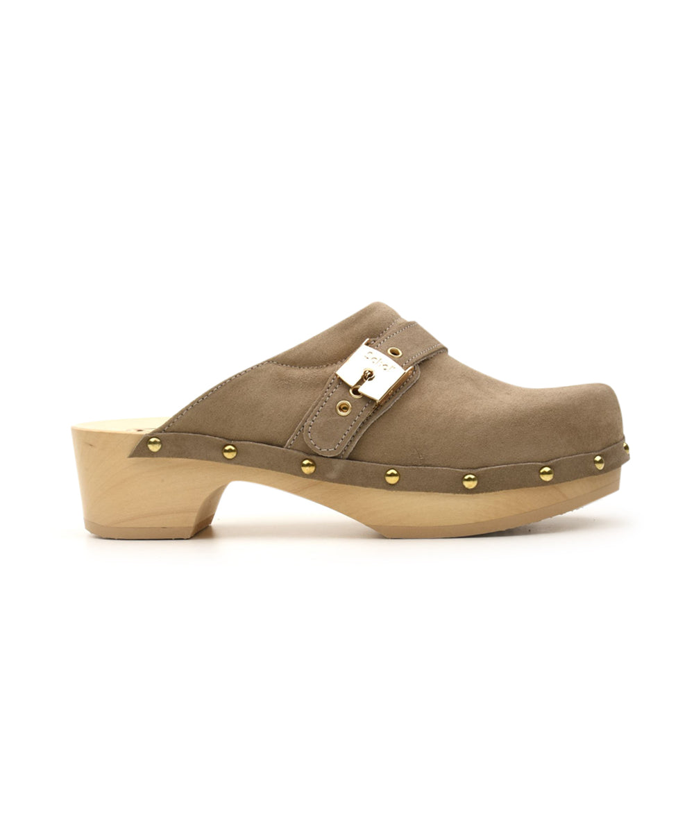 Sabot Donna Pescura Clog 50 in pelle scamosciata beige