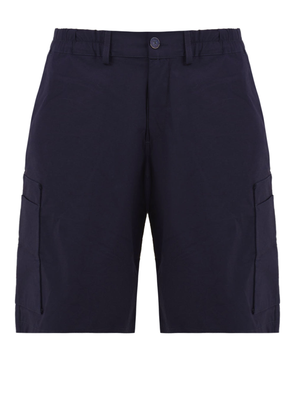 Shorts uomo blu con tasche cargo in cotone