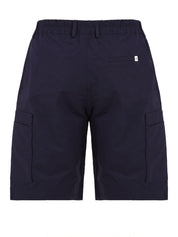 Shorts uomo blu con tasche cargo in cotone