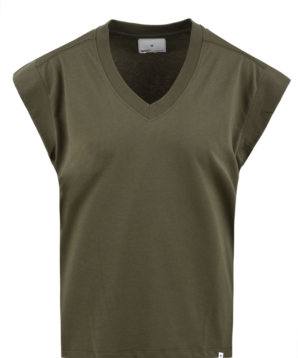 T-shirt Donna Woc con scollo a v