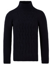 Maglione Uomo Blu navy a collo alto