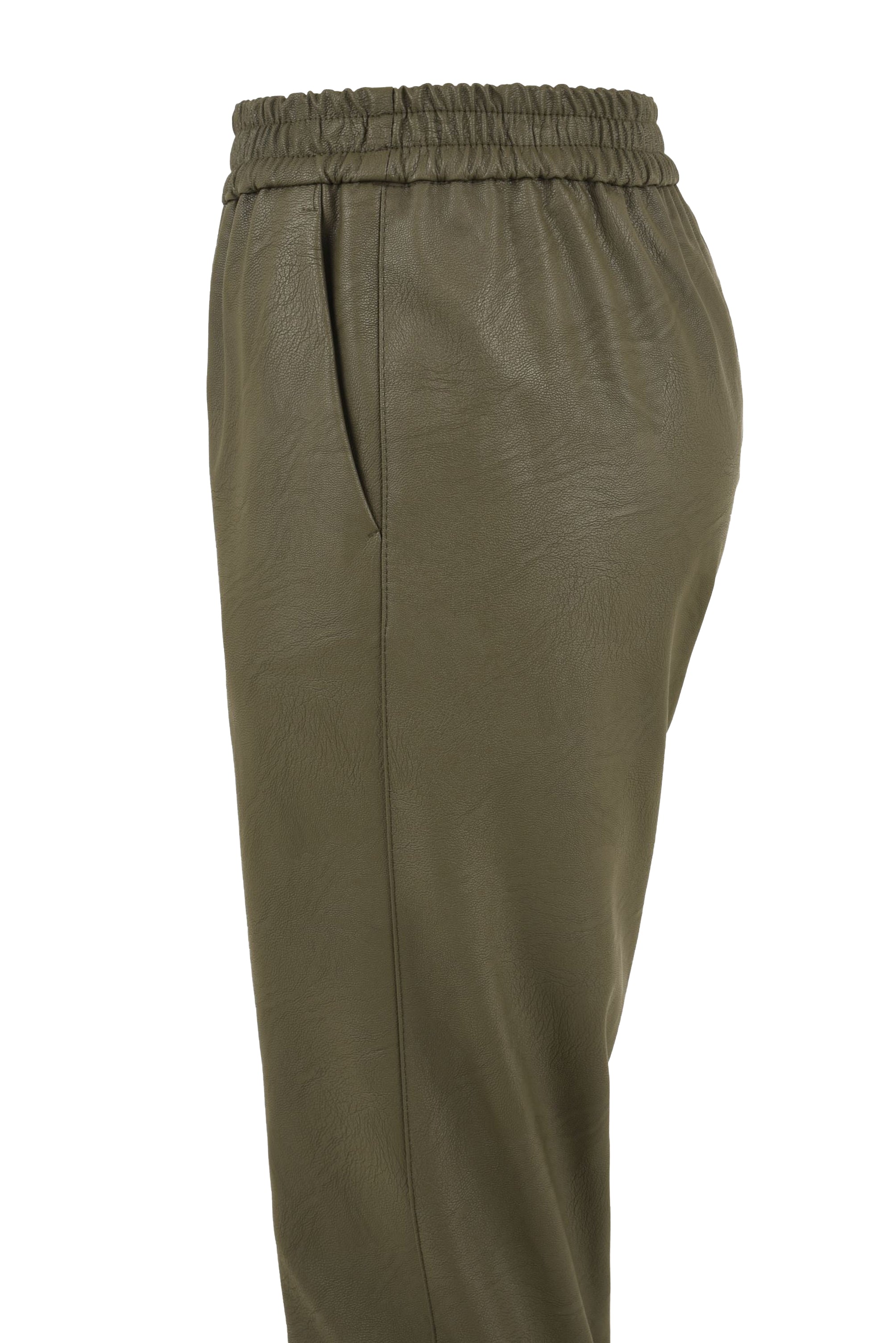 Pantalone Donna ecopelle verde, Solotre, lato